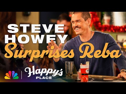 Steve Howey&#039;s Reunion with Reba and Melissa Peterman | Happy&#039;s Place | NBC