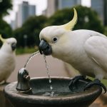 Kakadu pārspēj Sidneju: Papagaiļi iemācās izmantot ūdens strūklakas, lai izdzīvotu pilsētā.